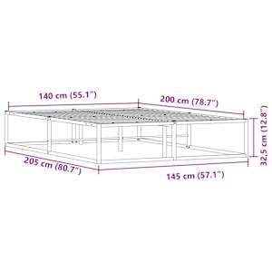 Rám postele bez matrace bílý 140x200 cm kovový - obrázek 8
