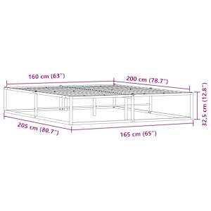 Rám postele bez matrace bílý 160x200 cm kovový - obrázek 8