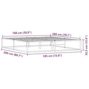 Rám postele bez matrace bílý 180x200 cm kovový - obrázek 8