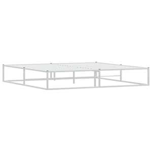 Rám postele bez matrace bílý 200x200 cm kovový - obrázek 3