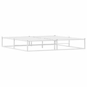 Rám postele bez matrace bílý 200x200 cm kovový - obrázek 6