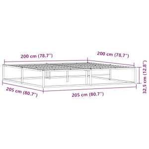 Rám postele bez matrace bílý 200x200 cm kovový - obrázek 8