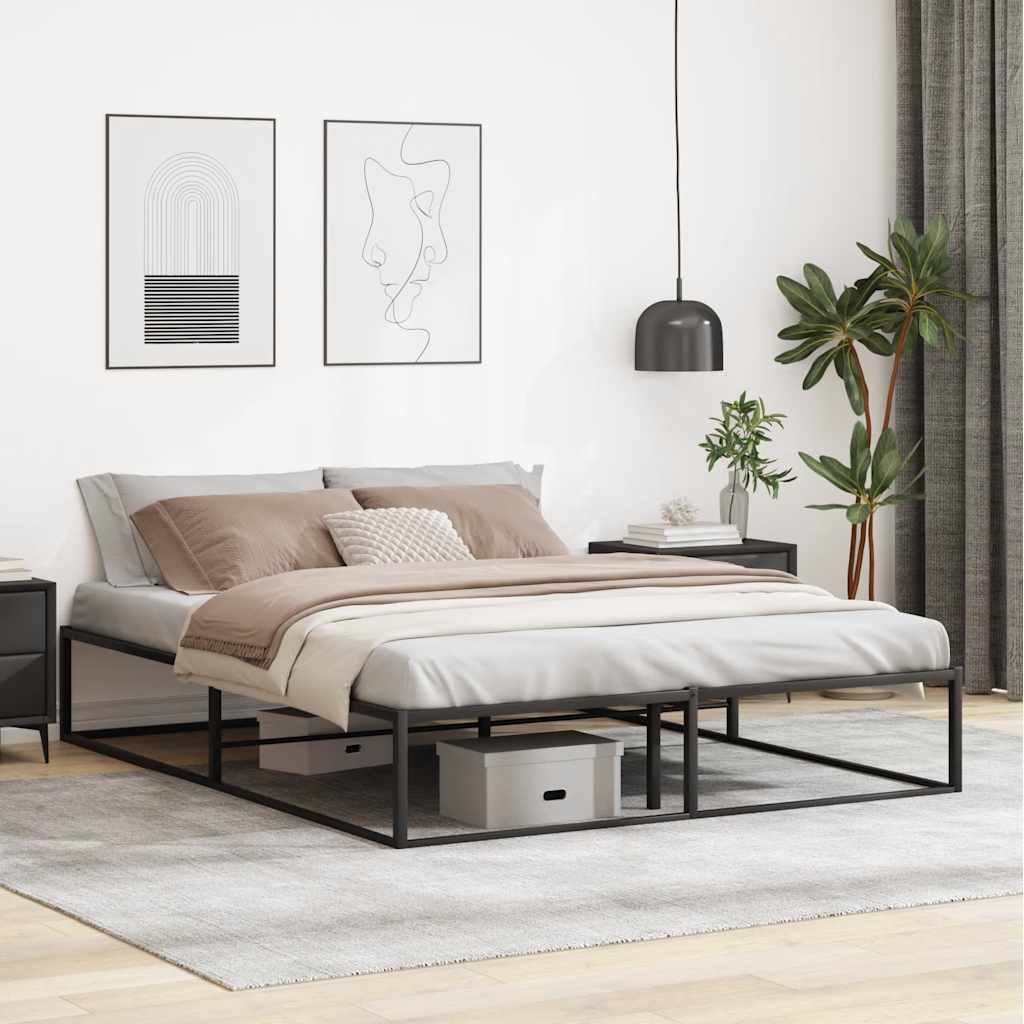 TopSellers-Metal Bed Frame Queen - Black - Durable and Stylish Design