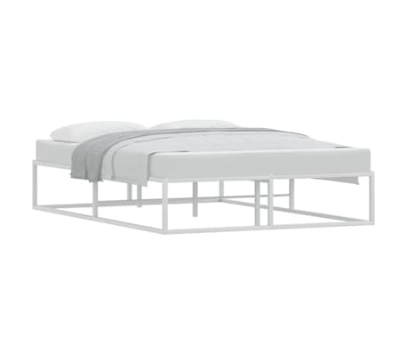 vidaXL Bed Frame without Mattress White 137x187 cm Double Metal