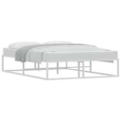 vidaXL Bed Frame without Mattress White 137x187 cm Double Metal