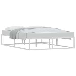 vidaXL Bed Frame without Mattress White 137x187 cm Double Metal