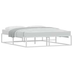 vidaXL Bed Frame without Mattress White 153x203 cm Queen Metal