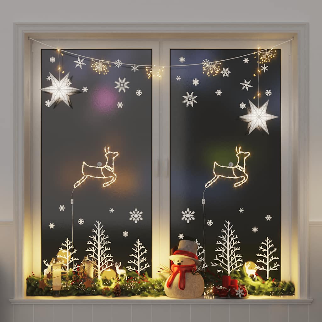 vidaXL Weihnachtsbeleuchtung Rentier-Silhouette 2Stk. 35 LEDs Warmweiß