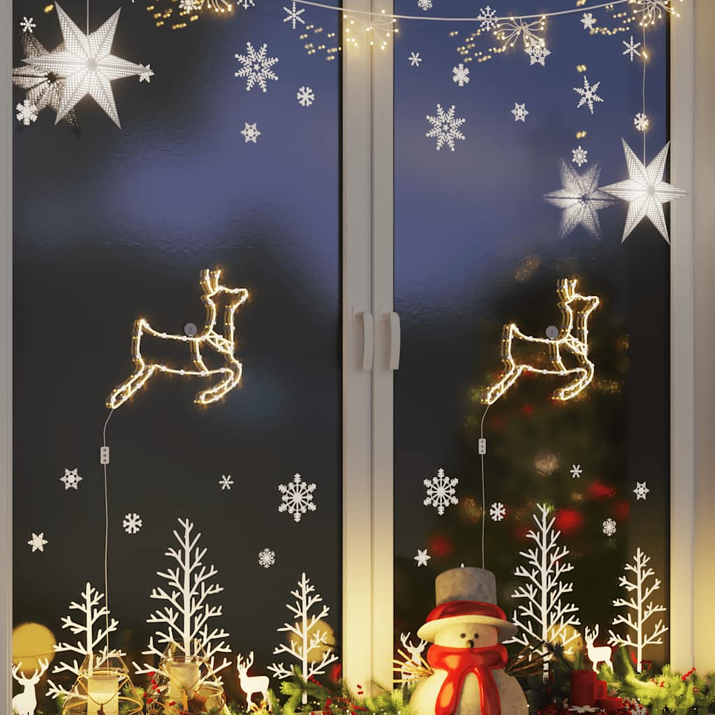 Thumbnail - vidaXL Weihnachtsbeleuchtung Rentier-Silhouette 2Stk. 35 LEDs Warmweiß