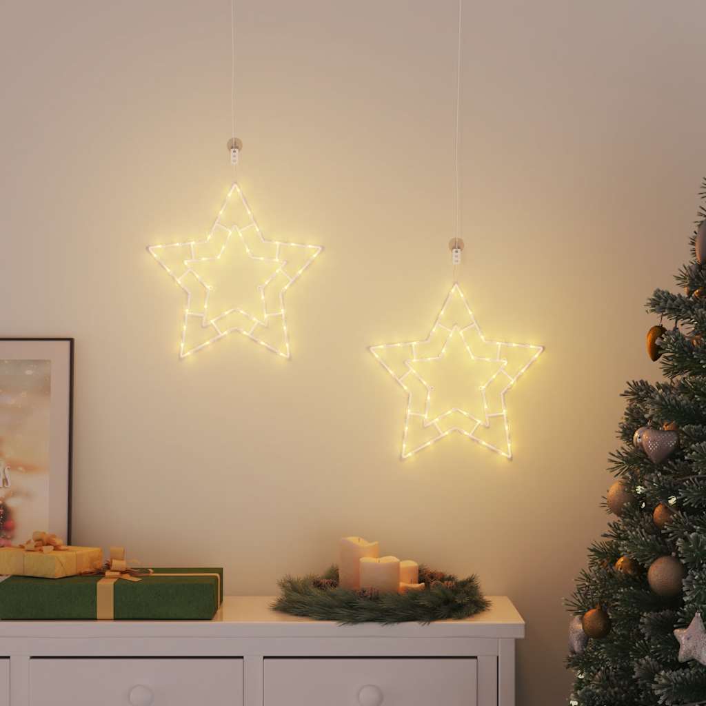 vidaXL Vánoční osvětlení hvězda silueta 2 ks 50 LED teplá bílá