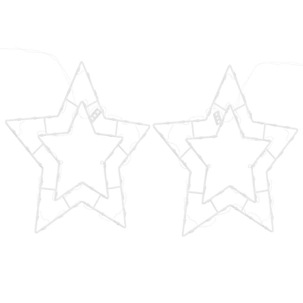 vidaXL Kerstverlichting ster silhouet 2 st 50 LEDs warm wit afbeelding