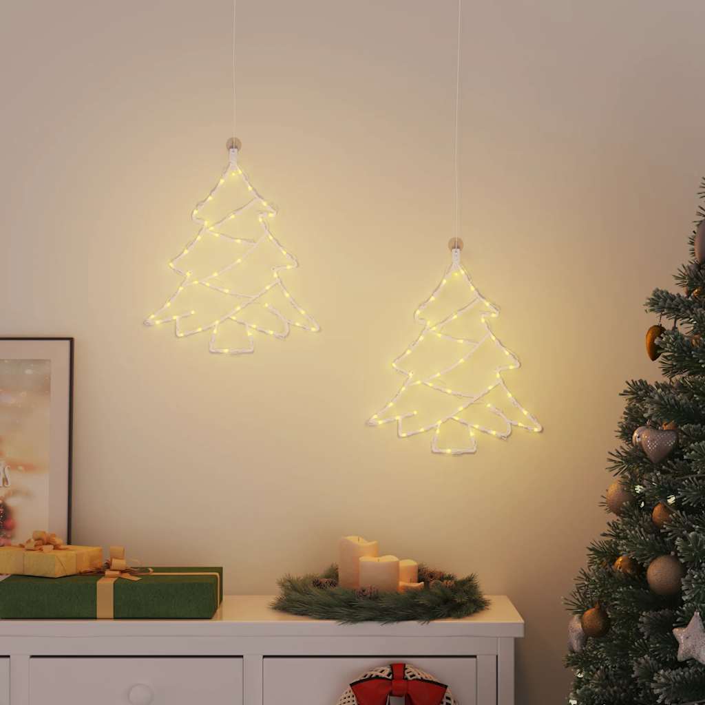 vidaXL Vánoční osvětlení vánoční stromek silueta 2ks 35 LED teplá bílá