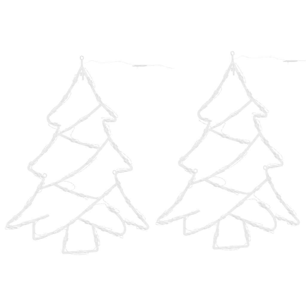 vidaXL Kerstverlichting kerstboom silhouet 2 st 50 LEDs warm wit afbeelding