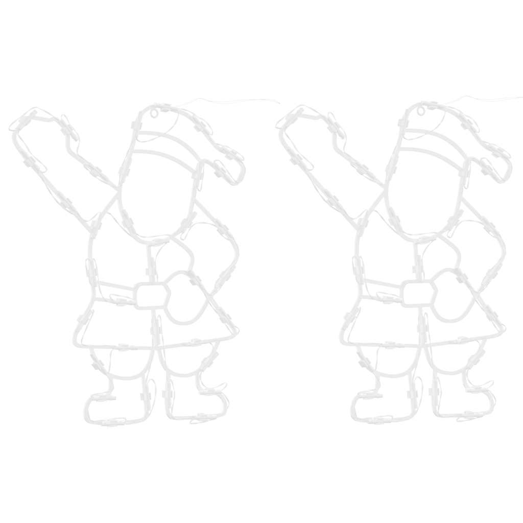vidaXL Kerstverlichting silhouet van de kerstman2 st 35 LEDs warm wit afbeelding
