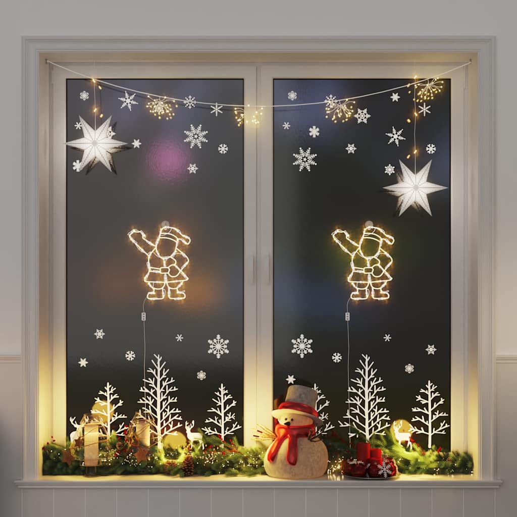 vidaXL Weihnachtsbeleuchtung Weihnachtsmann-Silhouette 2 Stk. 35 LEDs