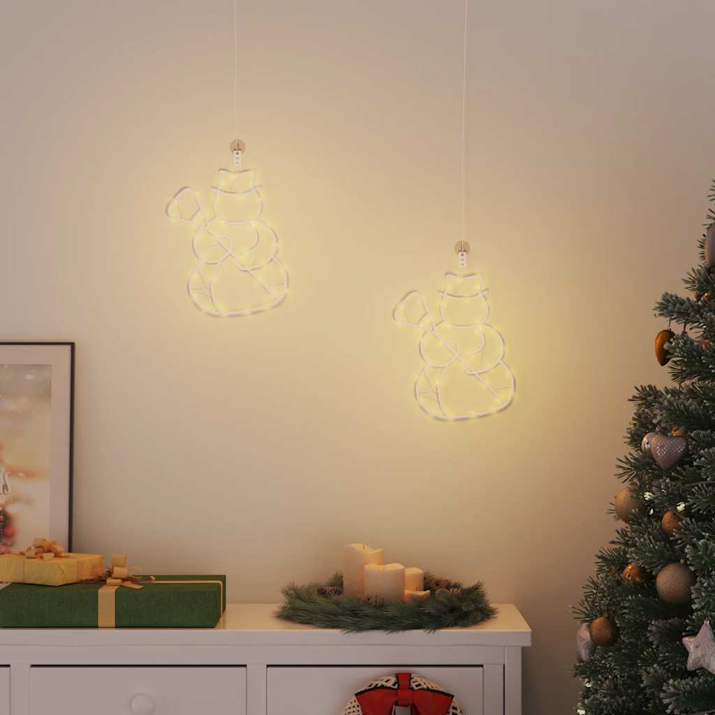 vidaXL Vánoční osvětlení sněhulák silueta 2 ks 35 LED teplá bílá