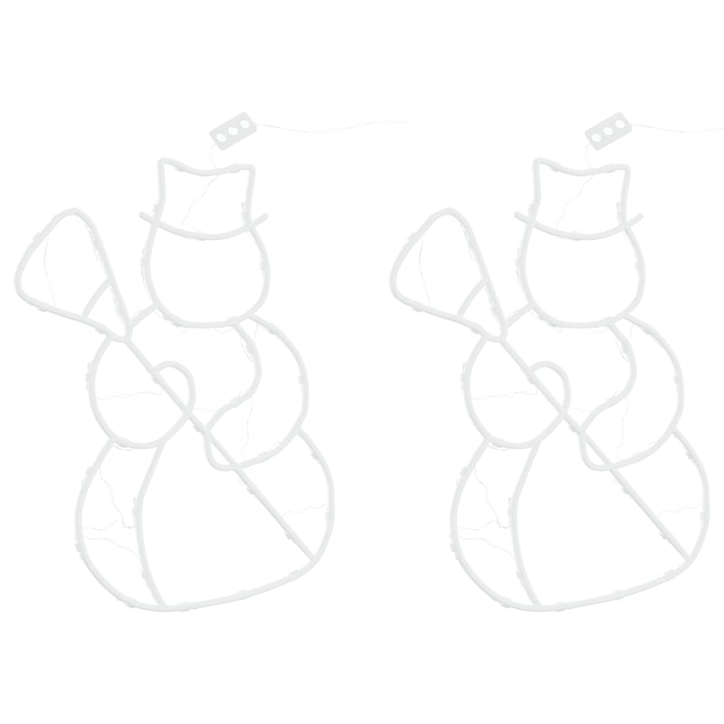 vidaXL Kerstverlichting sneeuwpop silhouet 2 st 35 LEDs warm wit afbeelding
