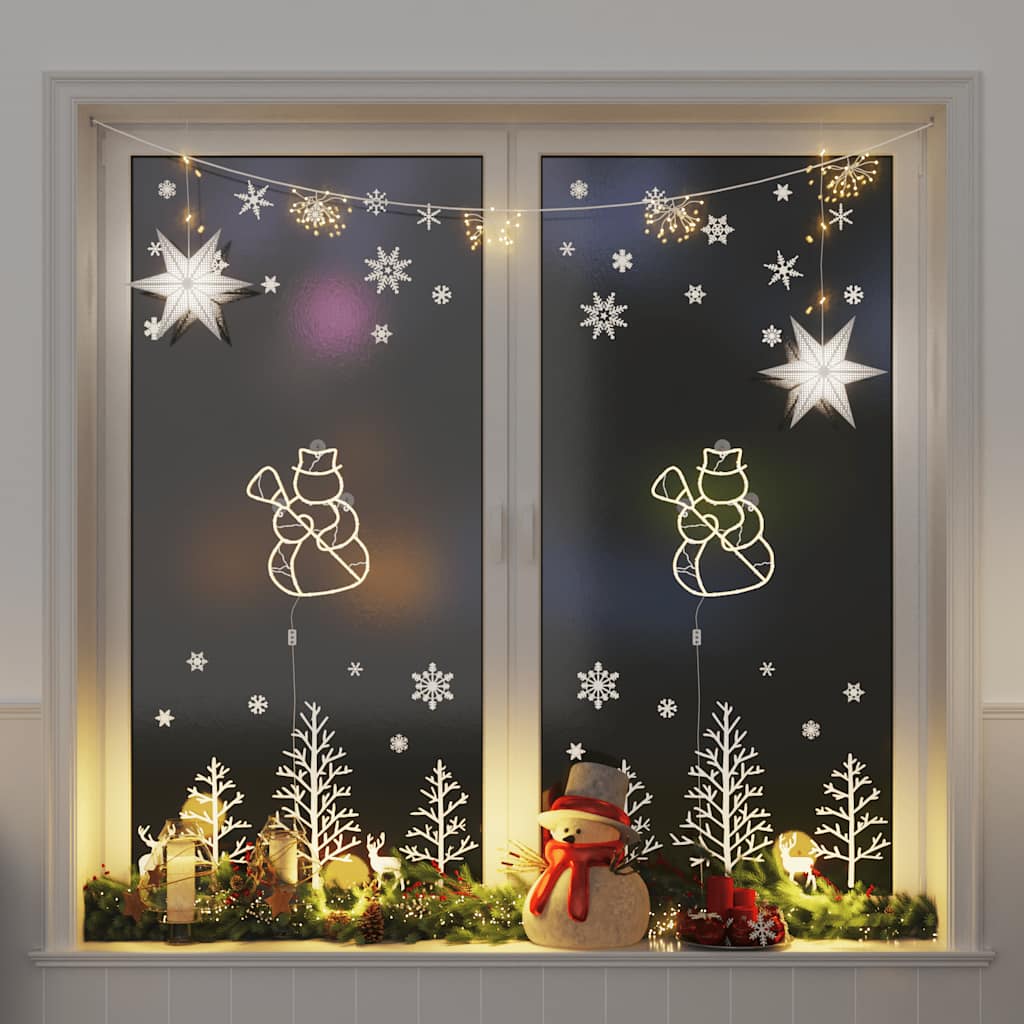 vidaXL Weihnachtsbeleuchtung Schneemann-Silhouette 2 Stk. 35 LEDs