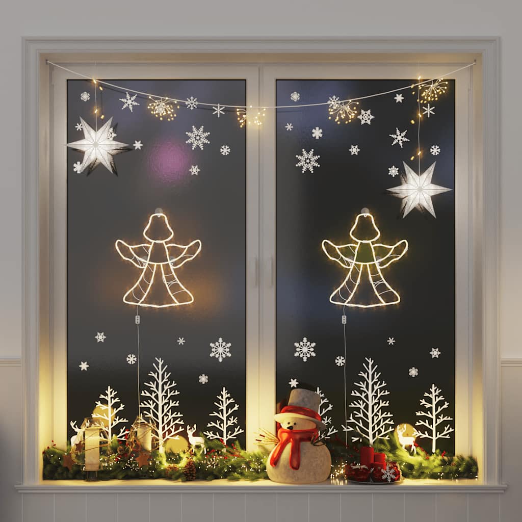 vidaXL Weihnachtsbeleuchtung Engel-Silhouette 2 Stk. 50 LEDs Warmweiß