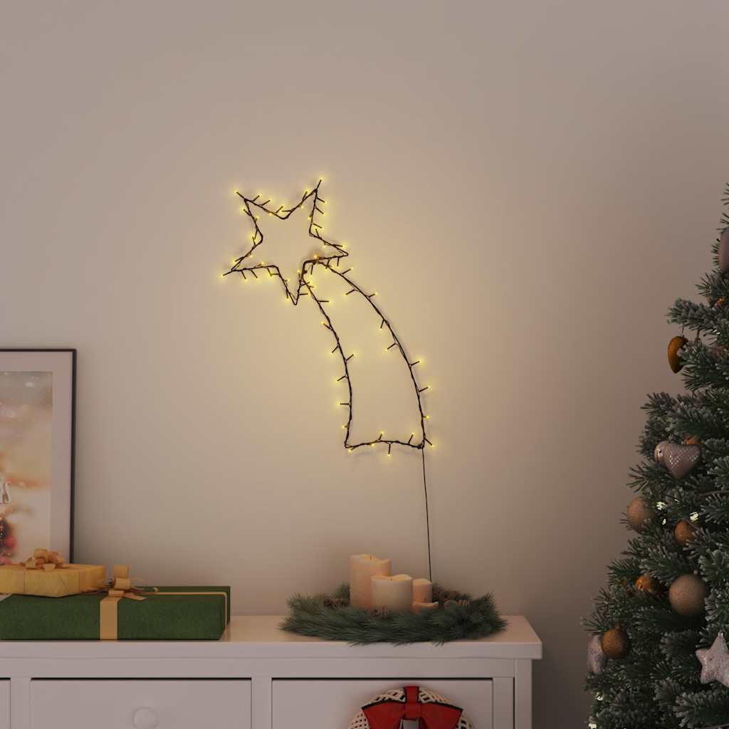 vidaXL Kerstverlichting vallende ster silhouet 80 LEDs warm wit afbeelding
