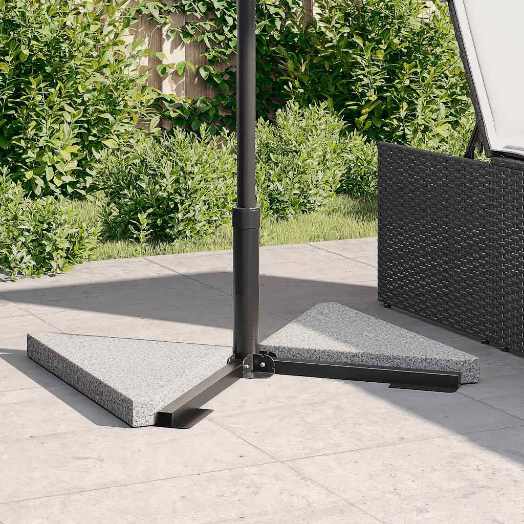 vidaXL Parasolvoetplaten 2 st driehoekig 14 kg graniet grijs afbeelding