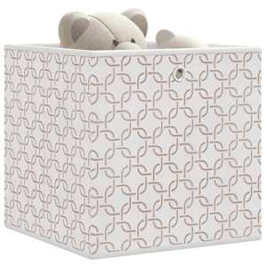 vidaXL kokkupandavad hoiukarbid 4 tk, kreemjas, 32x32x32 cm, kangas