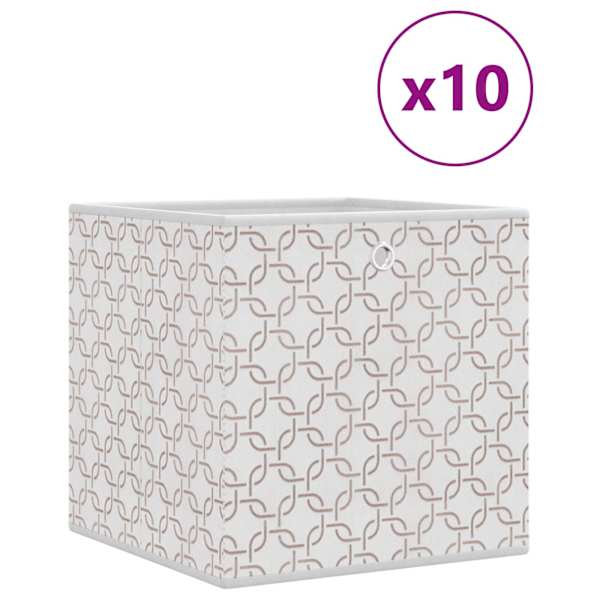 vidaXL kokkupandavad hoiukarbid 10 tk, kreemjas, 32x32x32 cm, kangas