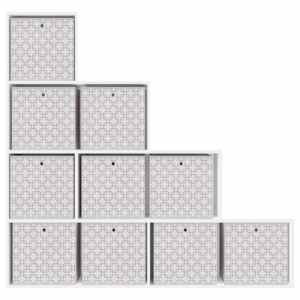 Skládací úložné boxy 10 ks krémové 32x32x32 cm netkaná textilie - obrázek 5
