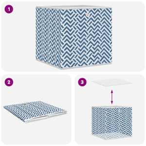 Skládací úložné boxy 10 ks modré 32x32x32 cm netkaná textilie - obrázek 8