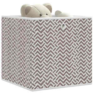 Skládací úložné boxy 4 ks hnědé 32x32x32 cm netkaná textilie