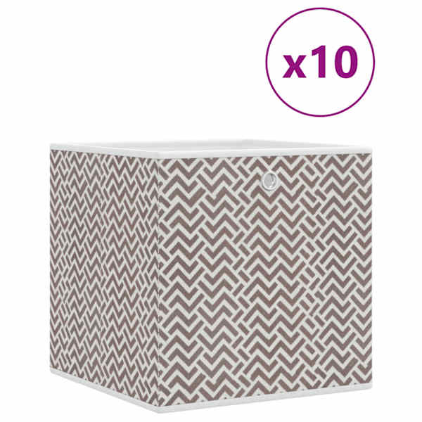 vidaXL kokkupandavad hoiukarbid 10 tk, pruun, 32x32x32 cm, kangas