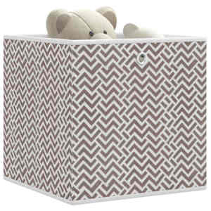 Skládací úložné boxy 10 ks hnědé 32x32x32 cm netkaná textilie - obrázek 1