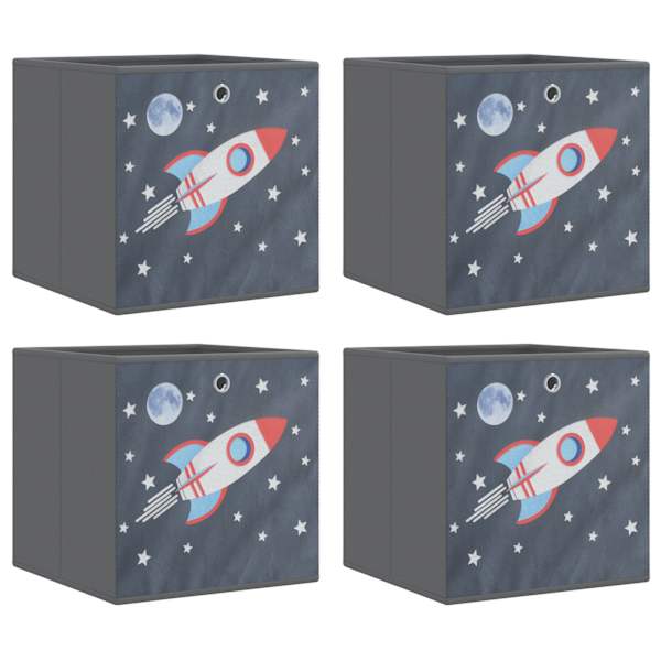 vidaXL kokkupandavad hoiukarbid 4 tk, hall, 32x32x32 cm, kangas