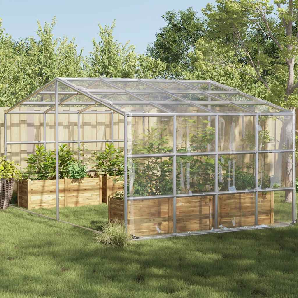 vidaXL Plantenafdekking met zeilringen 3x8 m PVC afbeelding