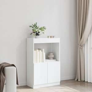 vidaXL Buffet haut blanc 63x33x100 cm bois d'ing&eacute;nierie
