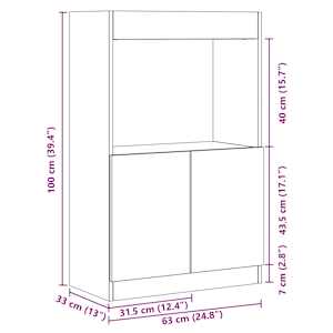 Skříň highboard černá 63 x 33 x 100 cm kompozitní dřevo - obrázek 12