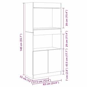Skříň highboard dub sonoma 63 x 33 x 140 cm kompozitní dřevo - obrázek 12