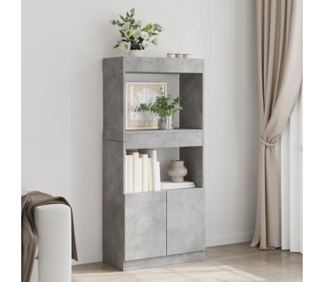 vidaXL Visoka komoda boja betona 63x33x140 cm od konstruiranog drva