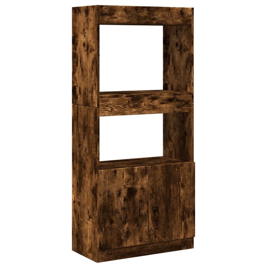 vidaXL Skříň highboard kouřový dub 63 x 33 x 140 cm kompozitní dřevo
