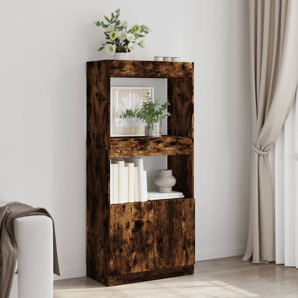 Thumbnail - vidaXL Highboard Räuchereiche 63x33x140 cm Holzwerkstoff