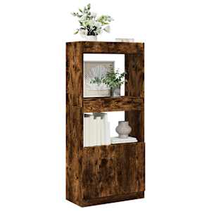 Skříň highboard kouřový dub 63 x 33 x 140 cm kompozitní dřevo - obrázek 1