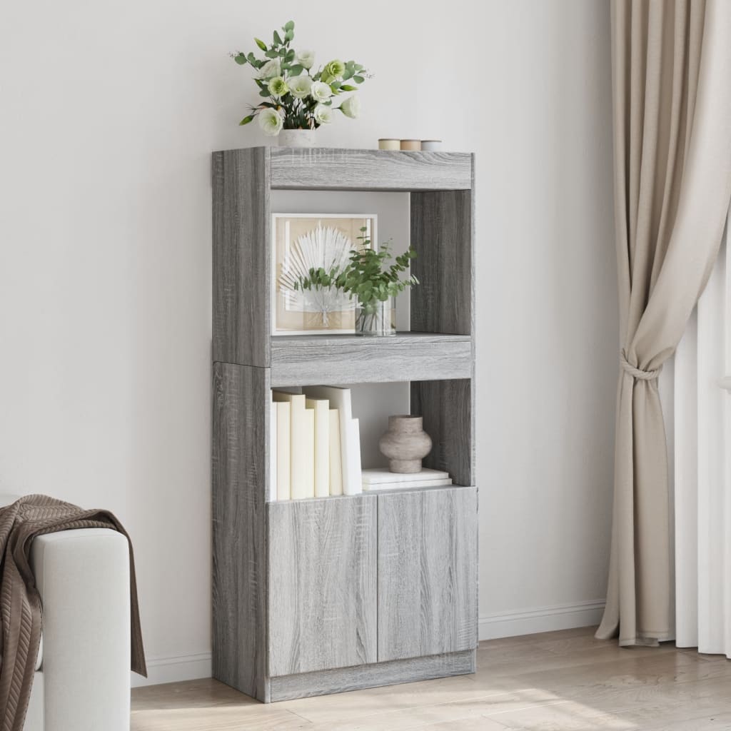 Thumbnail - vidaXL Highboard Grau Sonoma 63x33x140 cm Holzwerkstoff