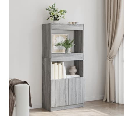 vidaXL Dulap &icirc;nalt, sonoma gri, 63x33x140 cm, lemn prelucrat