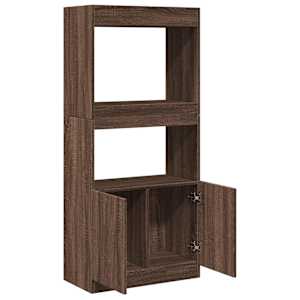 Skříň highboard hnědý dub 63 x 33 x 140 cm kompozitní dřevo - obrázek 8