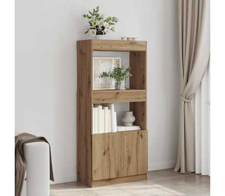 vidaXL Dulap &icirc;nalt, stejar artizanal, 63x33x140 cm, lemn prelucrat