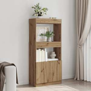 vidaXL Dulap &icirc;nalt, stejar artizanal, 63x33x140 cm, lemn prelucrat