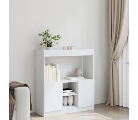 vidaXL Buffet haut blanc 92x33x100 cm bois d'ing&eacute;nierie