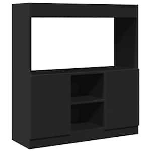 Skříň highboard černá 92 x 33 x 100 cm kompozitní dřevo - obrázek 2