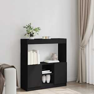 Skříň highboard černá 92 x 33 x 100 cm kompozitní dřevo - obrázek 3
