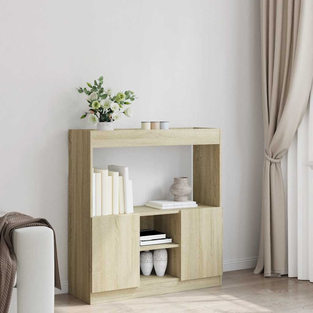 vidaXL Hoge kast 92x33x100 cm bewerkt hout sonoma eikenkleurig afbeelding